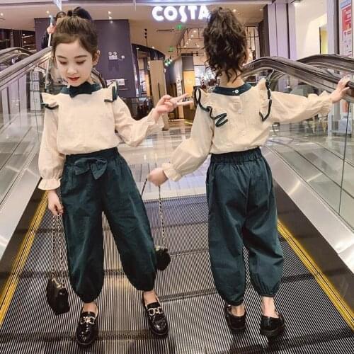 Girl Clothes Spring and Autumn Baby Girl New Cute Long Sleeve Top + Pants Two-piece Childrens Clothing Set