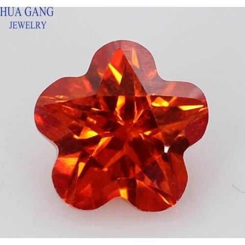 Orange Pentacle Plum Shape Brilliant Cut CZ Stone Synthetic Gems Cubic Zirconia For Jewelry Size 3x3~10x10mm Free Shipping