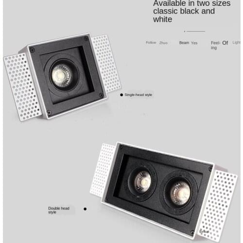 LED Spotlight Embedded Embedded Double-headed Bean Gall Lamp Lighting Conceal Install Spotlight Adjustable Angle Home Decoration