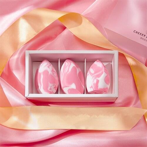Salmon-Series Three-Sides Ultra-Soft Latex-Free Makeup Sponge Blender - Effortless Blending Finish Sponge for Foundation Powders