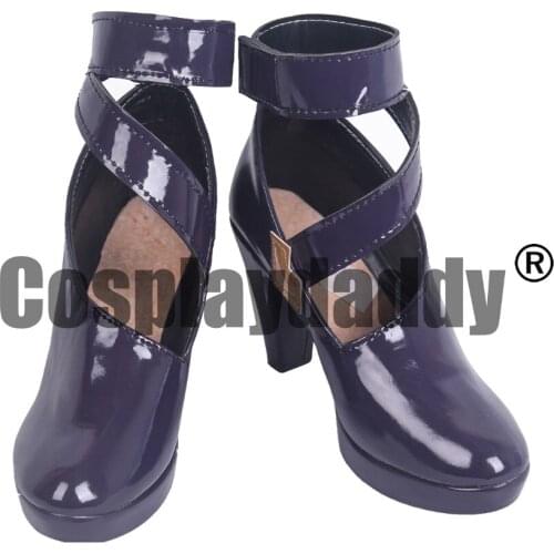 LOL Agonys Embrace K/DA Evelynn Cosplay Purple High Heel Shoes S008