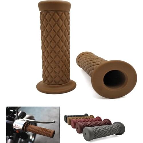 Universal 7/8'' vintage rubber motorcycle grip parts for cafe racer moto handlebar For Yamaha mt 125 01 03 25 TMAX 500 530 t