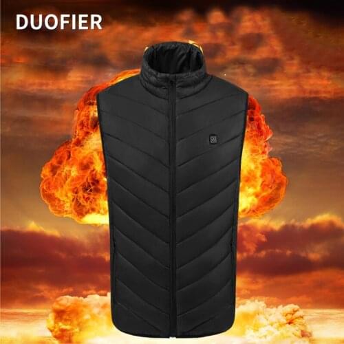 New Winter Heated Vest Men Women Smart USB Charging Jacket Waterproof Thermal Clothing Hunting Vest Heating Jackets Solid Warm