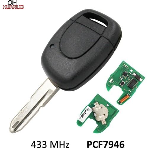 1PC,1 Button Smart Remote Key Fob 433MHZ With PCF7946 Chip For Twingo Clio Master KANG