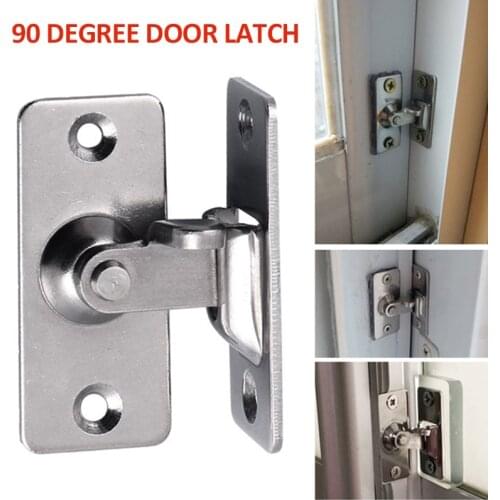 1pc 90 Degree Solid Door Latch Bolt 304 Steel Sliding Door Lock Right Angle Buckle Replacement Doors Hardware Accessories
