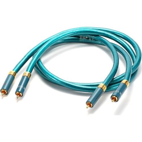 1Pcs Denmark Ortfon 8N single crystal copper fever grade audio signal cable HIFI speaker dual RCA