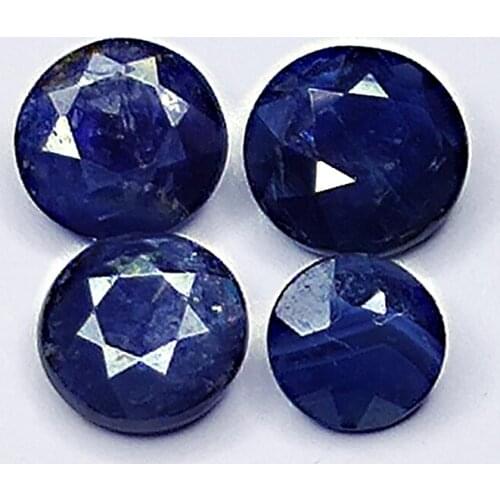 2.26ct Blue Sapphire round cut 5.5x5.5mm 4pc