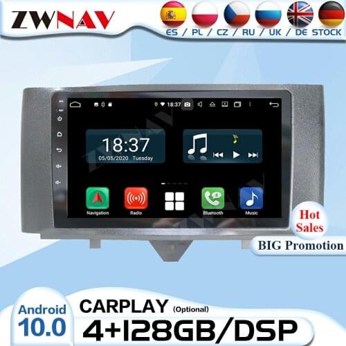 2 Din Carplay Android 10 Radio Receiver For Mercedes Benz Smart 2011 2012 2013 2014 2015 Audio Stereo Video Player GPS Head Unit