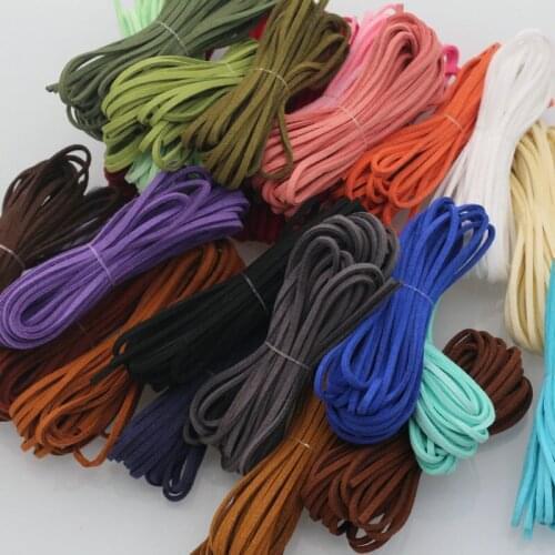 3mm Flat Leather Lace Beading Thread Faux Suede Cord String Velvet Beading Supplies DIY Jewelry Making Bracelet&Necklace