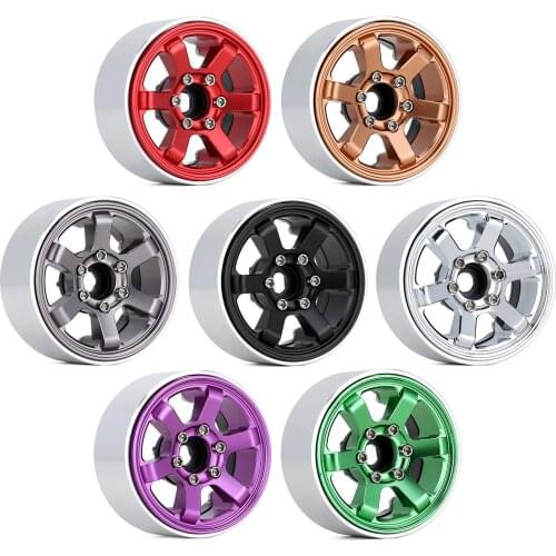 4PCS 1.9" Beadlock 6-Spokes Wheel Rim Anodized for 1/10 RC Crawler Traxxas TRX4 Axial SCX10 90046 AXI03007 Redcat Gen8