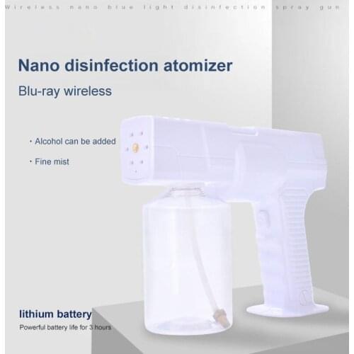 600ml Chargeable Spray Gun Blu-ray Spray Gun Atomization Disinfect Humidify Multipurpose For Home Living Room Bedroom Car USB