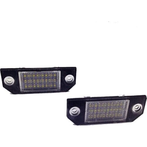 Car Number Lamp LED License Plate Light 24-SMD Replacement 2Pcs/Set White Compatible Ford Focus C-MAX 03- MK2 03-08