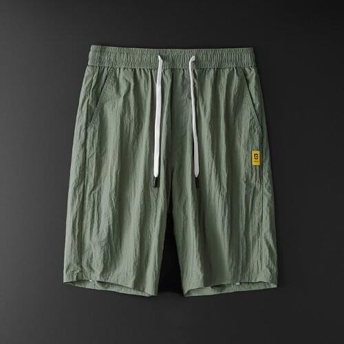 Brand Summer Fashion Casual Mens Sports Shorts Street Wear Fashion Pleated Fabric Pants Army Green Basketball Sports Shorts Male