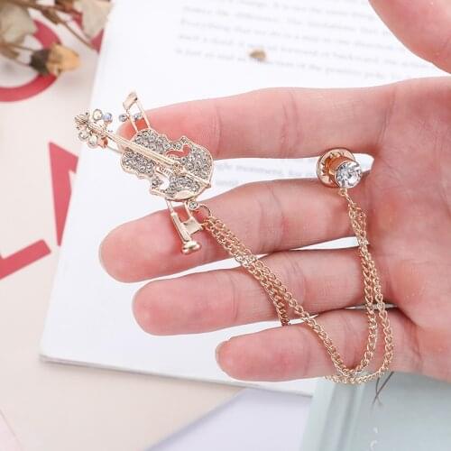 Brooch 2021 New Fashion Mens Guitar Musical Instrument Pin Accessories Set High-end Luxury Suit Jacket Decoration Simple Female