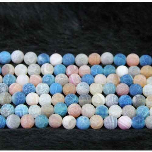 Dream Mixed Blue Fire Dragon Veins Necklace Beads Nature Frost DIY Gems Stone Beads 8mm Charms Beads Best Choice Gifts