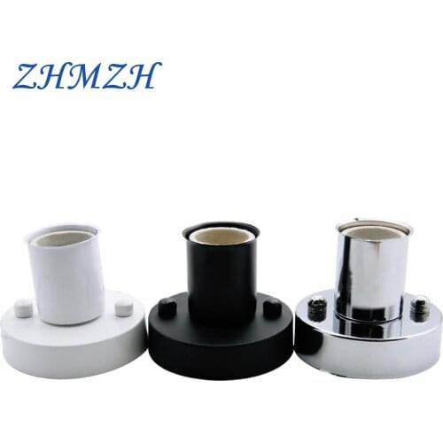 ZHMZH Lamp Holder for DIY Lighting 80mm Straight Plate E27 E14 Lamp Base High Temperature Resistant Ceramic Screw