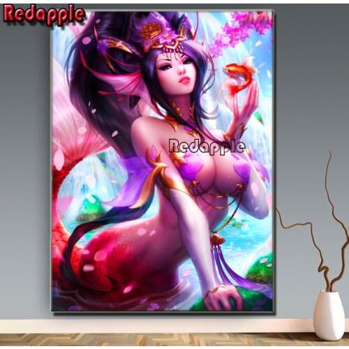 Pretty Sexy Woman 5D DIY diamond painting cross stitch mosaic diamond embroidery anime Mermaid ,Crystal Full Square Drill,new