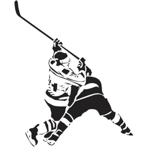 Personality Two Hockey Players Decal Reflective Vinyl Car Stickers Black/Silver Good Quality Waterproof Sun Protection Anti-UV