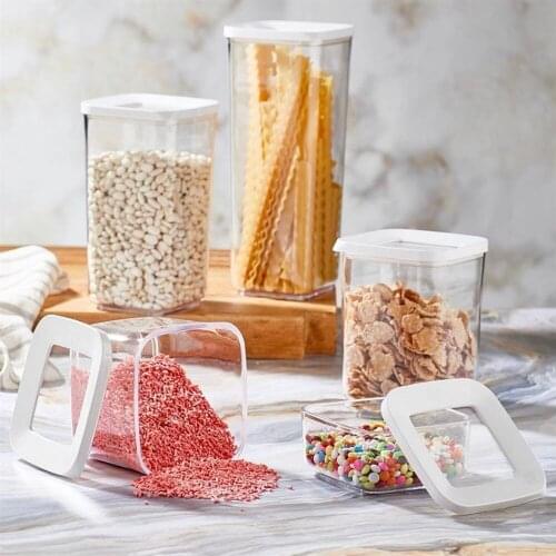 Kitchen Food Storage Box Container Set Organizer Women Refrigerator Multigrain Cereal Noodle Draw Jars Transparent Sealed 3 PCS