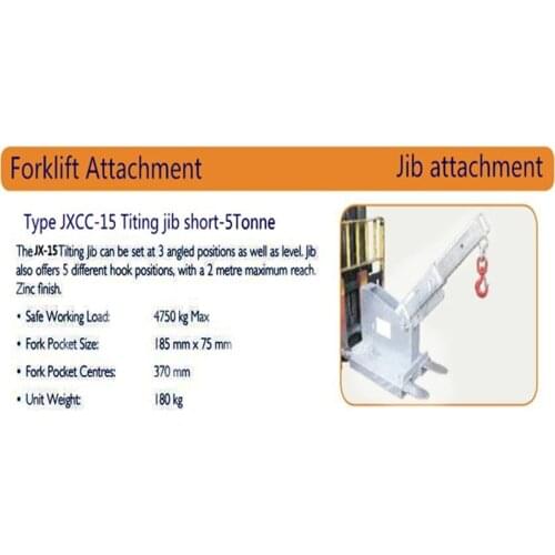 Hot sale Forklift accessories Forklift attachment Type JXCC-15 Tilting jib short 5tonne