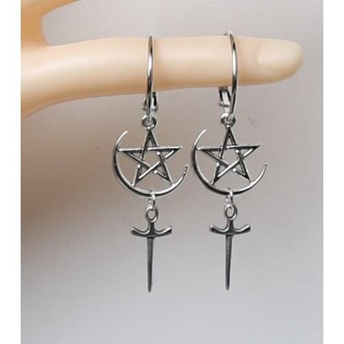 Lunar Ritual Earrings mysterious gothic jewelry moon witch celtic pagan viken moon god moon phase witch goddess fashion woman