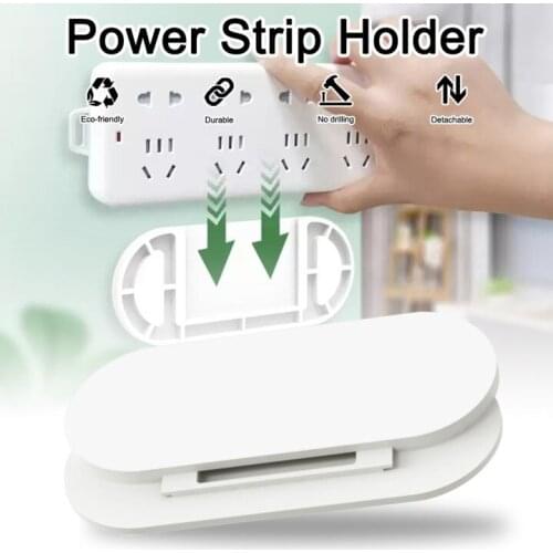 Power Strip Holder Wall Mounted Self Adhesive Socket Sticker Power Strip Fixator for Remote Control Router Tissue Box
