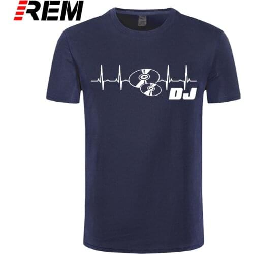 Funny DJ Heartbeat T shirt men Deejay Pulse T-shirt for male DJ electrocardiogram teeshirt homme Deejay cardiogram tshirt hombre