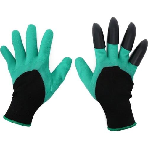 Garden Seed Disseminator Digging Planting Raking Kit , Waterproof Latex Work Gloves With Claws. 1 Pair