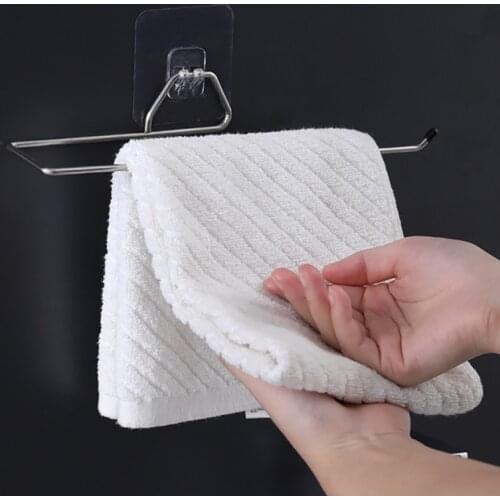 Kitchen Accessories Paper Roll Holder Towel Hanger Rack Cabinet Rag Hanging Shelf Toilet Paper Bathroom Wall-Mounted Hanger