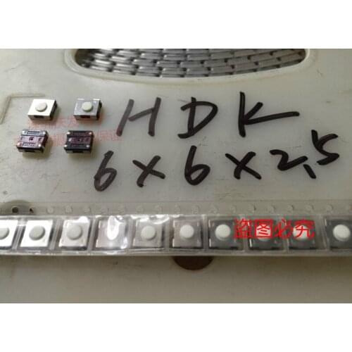 Original new 100% 6.2*6.2*2.5 SMD touch switch KSS6N 6*6*2.5 insert 4pin white button