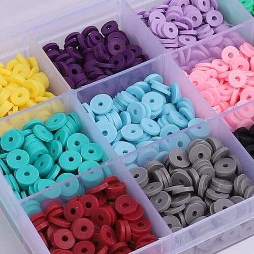 4mm 350Pcs/Lot Flat Round Polymer Resin Clay Beads Chip Disk Loose Spacer Handmade Beads For DIY Jewelry Making Bracelets