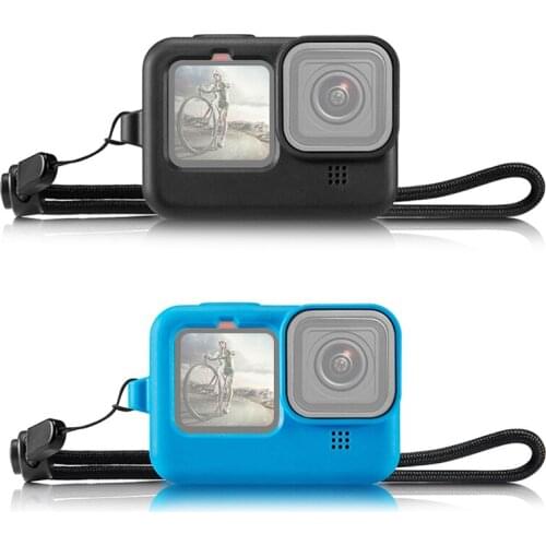 GoPro 9 Silicone Case Anti-drop Protective Shell Soft Cover Shell With Lens Cover Hand Strap For GoPro Hero 9 Action Camera Acce