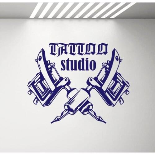 Tattoo Machines Wall Sticker Tattoo Salon Room Decoration Vinyl Wall Window Decals Shop Logo Wall Paper Mordern Decor H856