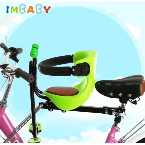 IMBABY Bicycle Safety Seat For Child Carrier Front Seat Saddle Cushion With Back Rest Foot Pedals Mountain Bike Stable Baby Seat