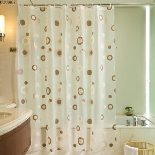 Nordic Style PEVA Waterproof Mildew Proof Shower Curtain Liner Translucent Bathroom Curtain Bath Curtain with High Quality Hooks