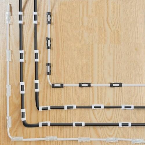 20pcs/set Cable Clips Desktop Organizer Self Adhesive Cord Management Wire Holder Data Telephone Line Winder