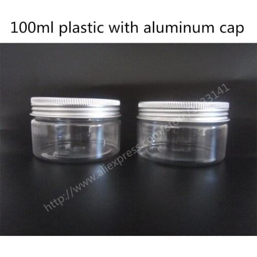 Hot sale 12 x 100g Cream Jar, 100cc PET Jar, Cream Bottle With Aluminum Lids, Different size with the previous jar