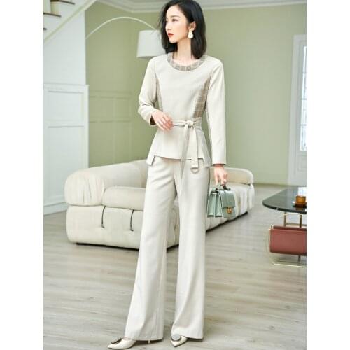 New spring and autumn office lady Fashion casual loose plus size brand female women girls coat pants sets suits clothing