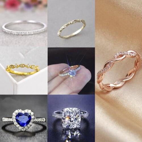 New Fashion Crystal Engagement Design Ladies Ring AAA White Zircon Cubic Elegant Ring Jewelry Whole Sale