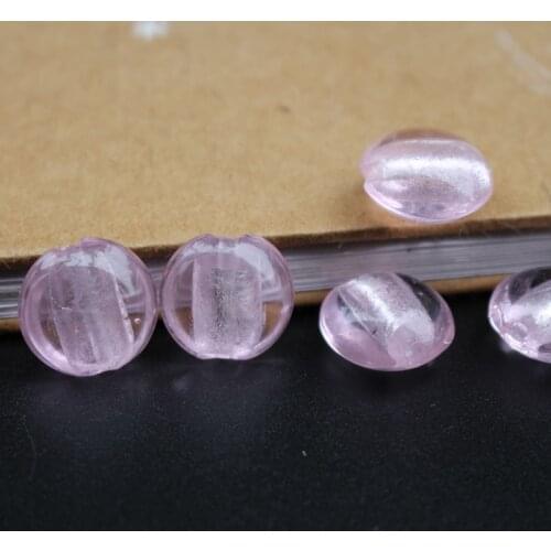 10Pcs 16.5mm Pink Color Lampwork glass beads Foil Beads Round Flat for Bracelet Earring Necklace Making diy Accessories Handmade