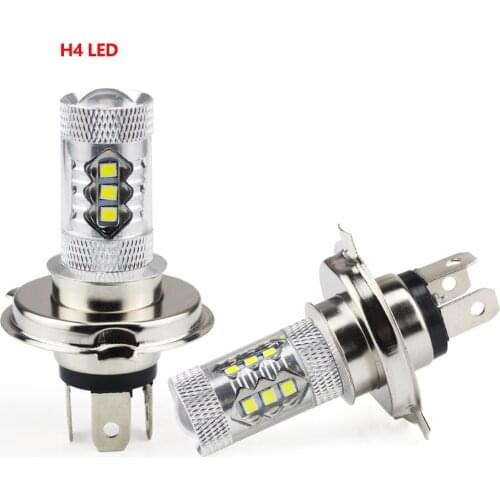 2PCS H4 H7 LED 80W 6000K Super Bright White 12V LED Fog Lights Lamp Bulb Headlight for Car