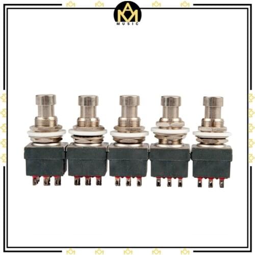 5PCS 9 Pin 3PDT Guitar Effects Pedal Box Stomp Foot Metal Switch True Bypass Guitar Parts Accessories New Set Red