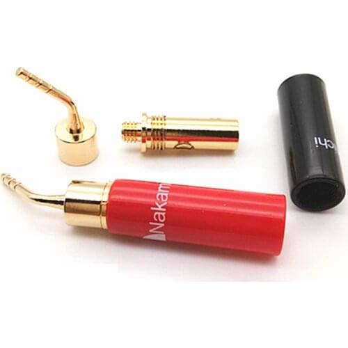 8PCS 2mm Banana Plug Gold Plated Speaker Cable Pin Angel Wire Screws Lock Connector For Musical HiFi Audio