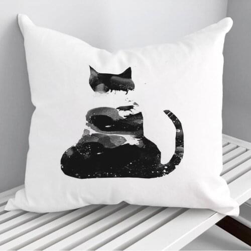 Abstract Cat 12 Throw Pillows Cushion Cover On Sofa Home Decor 45*45cm 40*40cm Gift Pillowcase Cojines Dropshipping