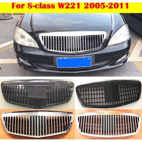 Car front bumper Center Grill vertical bar For Mercedes-Benz S-class W221 S320 S350 Car styling Middle grille 2005-2011