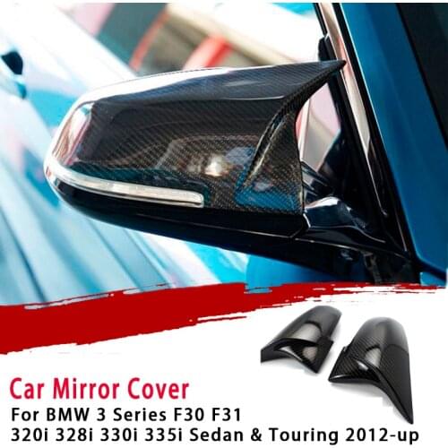 For BMW 3 Series F30 F31 320i 328i 330i 335i Sedan & Touring 2012-up Car Side Wing Mirror Cover Carbon fiber pattern Accessories