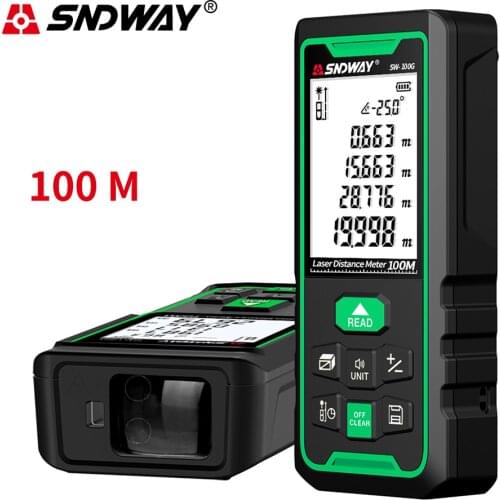 Sndway electronic roulette laser rangefinder 40m 50m 70m 100m 120m laser distance meter digital trena lazer measure range finder