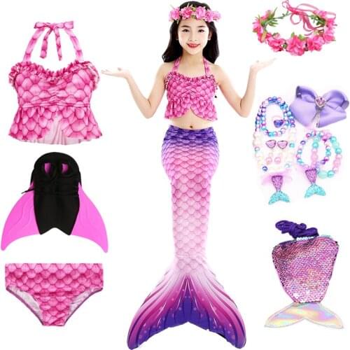 Little Mermaid Tail for for Swimming Cosplay Cosplay Anime Carnival Costume Girls Swimwear for Kids Baby Girl Summer Clothes