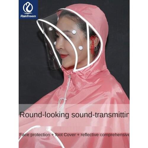 Raincoat Womens Electric Car Single Body Poncho Men plus-Sized-Large Thickened Riding Electric Motorcycle Raincoat