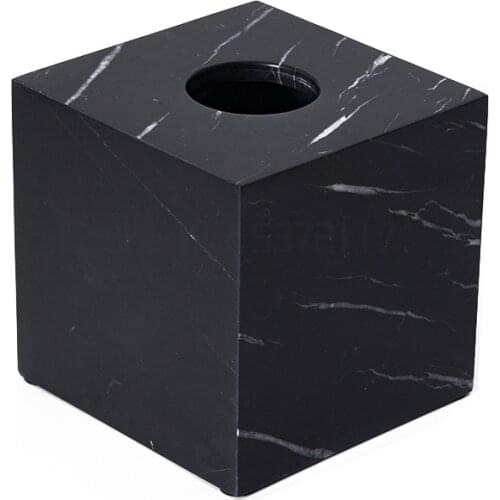 Natural Stone Marble Tissue Box Holder with Removable Transparent Bottom